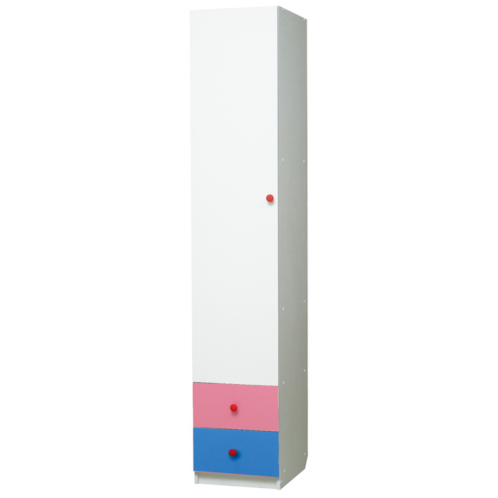 Шкаф с ящиками «Радуга», 400×490×2100 мм, цвет белый / розовый / синий - фото 1906989980