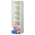 Шкаф с ящиками «Радуга», 400×490×2100 мм, цвет белый / розовый / синий - Фото 2