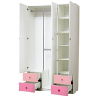 Шкаф 3-х дверный «Радуга», 1200×490×2100 мм, цвет белый / розовый / светло-розовый - Фото 2