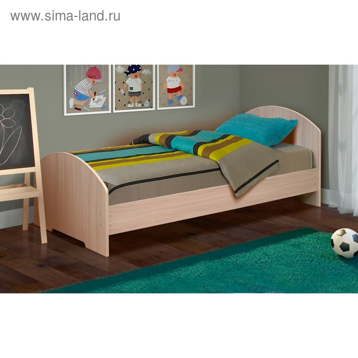 Кровать на уголках №2, 800х2000 мм, 2042х870х810 мм, цвет дуб молочный - Фото 1