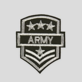 Термоаппликация «Army», 6,5 ? 5,5 см, цвет милитари (комплект 10 шт)