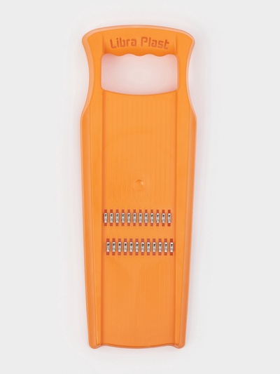 Тёрка для корейской моркови Libra Plast, 33×12 см, с широкой ручкой, оранжевая