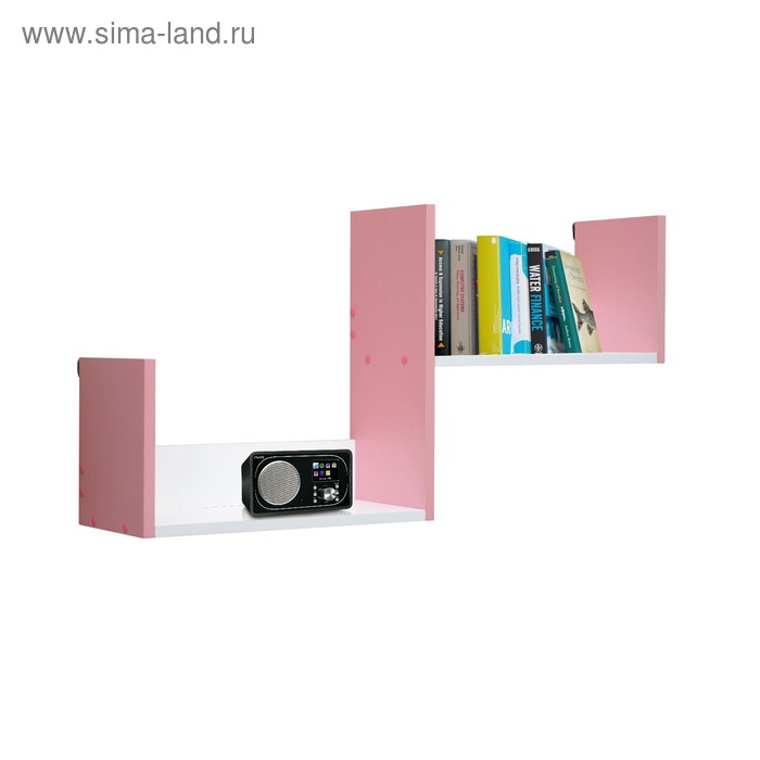 Полка навесная №3, 900 × 200 × 450 мм, цвет белый/свело-розовый