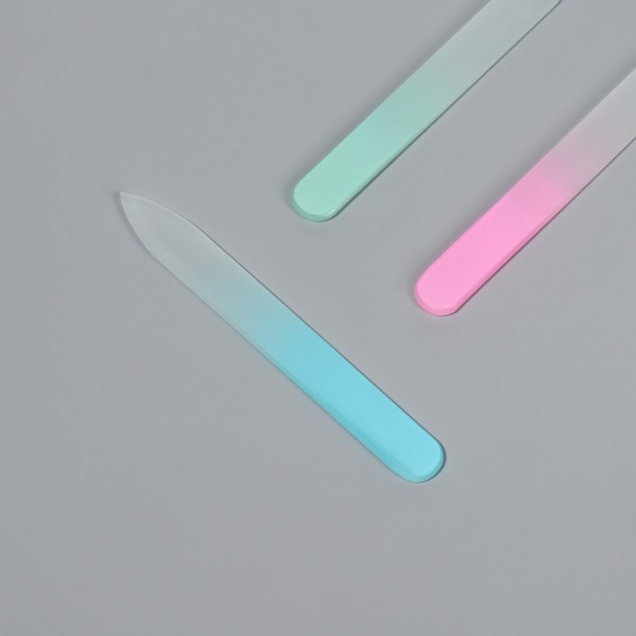 Пилка стеклянная для ногтей, 9 см, в чехле, цвет МИКС - Фото 1