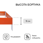 Клумба оцинкованная, 80×80×15 см, оранжевая, «Квадро», Greengo - Фото 3