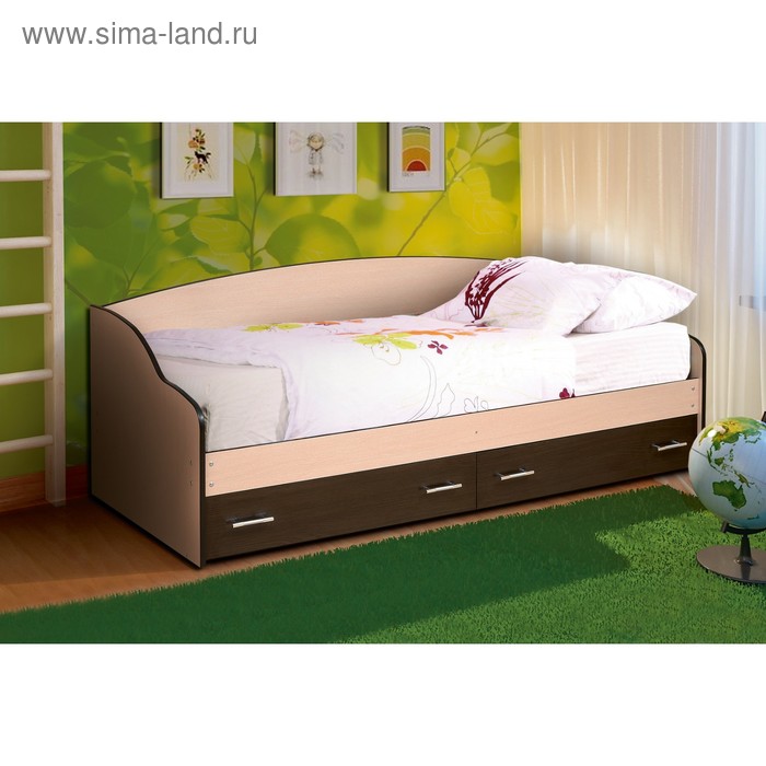 Кровать «Софа №4», 900х1900 мм, цвет дуб молочный/венге - Фото 1
