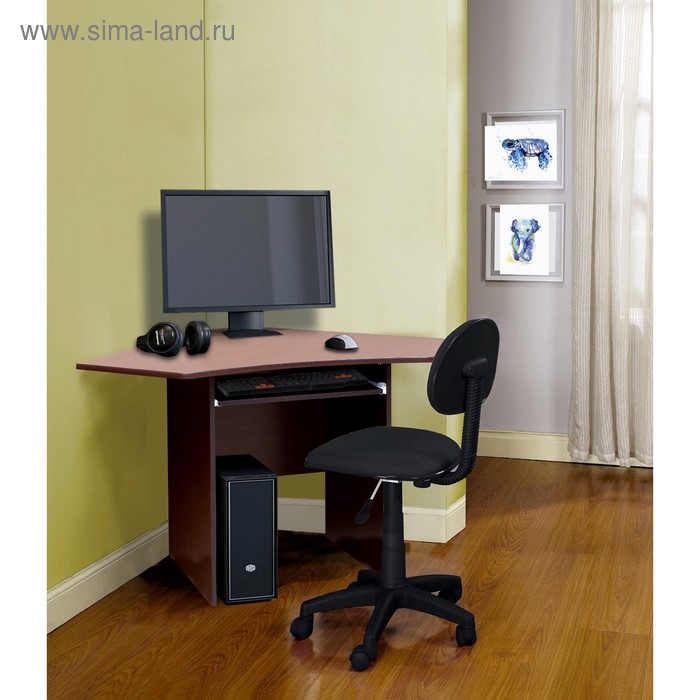 Стол компьютерный №2, 1000×1000×770 мм, угловой, цвет  венге - Фото 1