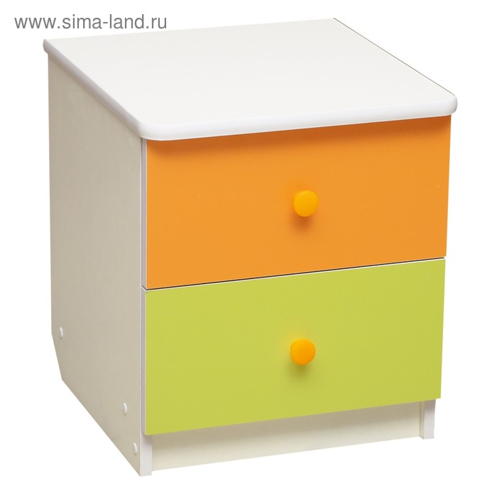 Тумба прикроватная «Радуга», 410 × 440 × 468 мм, цвет белый/оранжевый/лайм