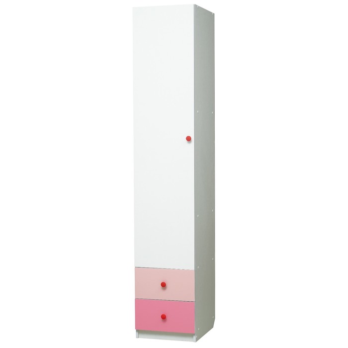 Шкаф с ящиками «Радуга», 400×490×2100 мм, цвет белый / розовый / светло-розовый - фото 1908448127