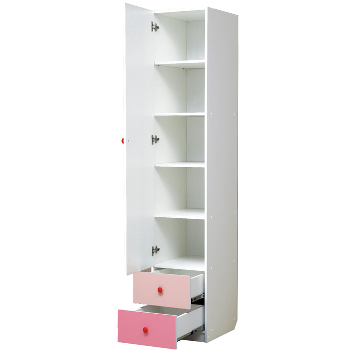 Шкаф с ящиками «Радуга», 400×490×2100 мм, цвет белый / розовый / светло-розовый - фото 1908448128