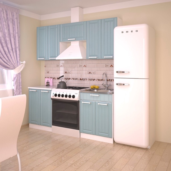 Кухонный гарнитур прямой «Прованс 2», с столешницей, 1800 мм, цвет роялвуд голубой - Фото 1