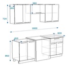 Кухонный гарнитур прямой «Прованс 2», с столешницей, 1800 мм, цвет роялвуд голубой - Фото 2