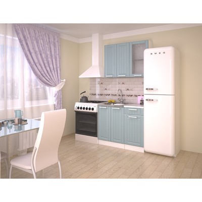 Кухонный гарнитур прямой «Прованс 2», с столешницей, 1000 мм, цвет роялвуд голубой