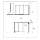 Кухонный гарнитур прямой «Прованс 2», с столешницей, 1000 мм, цвет роялвуд голубой - Фото 2