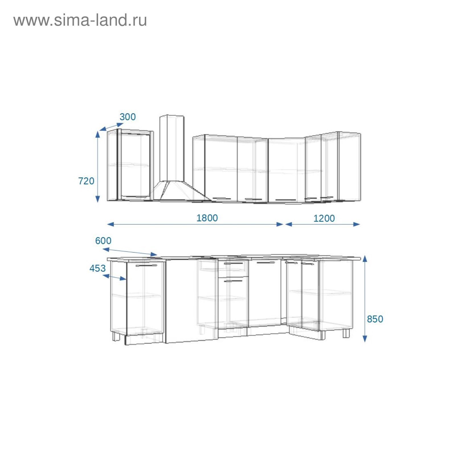 Кухня угловая 1800х1800