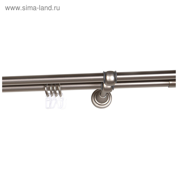 Карниз двойной «Левша», ширина 280 см, d=20 мм, цвет сатин