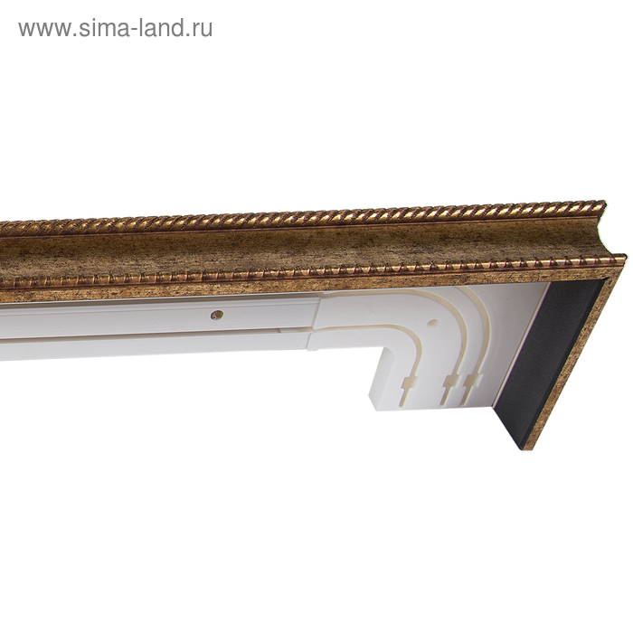 Карниз трёхрядный прямой «№1-1», ширина 260 см, цвет старое золото