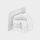 Держатель для швабр на липучке Доляна, 2.8×5×4.5 см, липучка 5.5×5.5 см, белый - Фото 3