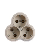 Тройник для розетки, 16 А, 3 розетки, с заземлением, белый 3813275