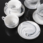 Набор керамический чайный «Марбер», 10 предметов: чайник на подставке с ситом 650 мл, 4 чашки 120 мл, 4 блюдца 12 см - Фото 2