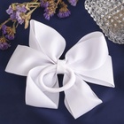 Резинка для волос «Школьница», бант двойной, горох, 13 см, бело-синяя 4098512