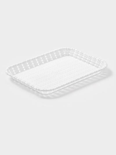 Поднос прямоугольный Доляна «Плетение», 20.5×15×2 см, белый