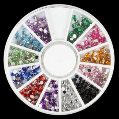 Стразы для декора, 2 мм, цвет МИКС