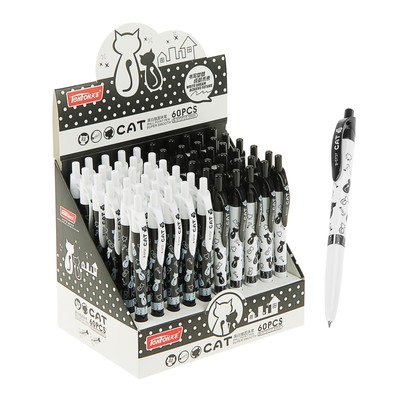 Ручка шариковая, автоматическая «Кошки», 0.5 мм, стержень синий, корпус с рисунком, корпус МИКС