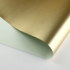 Плёнка для цветов "Плёнка с золотом", светло - салатовый, 58 см х 5 м - Фото 3