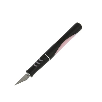 Нож макетный ТУНДРА, двухкомпонентная ручка, перьевое лезвие (5 доп. лезвий)