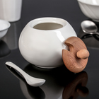 Набор для специй «Эстет», 3 предмета: солонка, перечница, сахарница с ложкой, на деревянной подставке - Фото 6