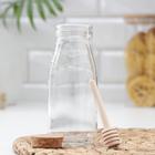 Ёмкость стеклянная для мёда и варенья с деревянной ложкой Доляна «Парфе», 250 мл, 7×14 см - Фото 5
