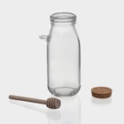 Ёмкость для мёда и варенья Доляна «Парфе», 250 мл, 7×14 см, с деревянной ложкой, стекло, прозрачная, МИКС вида - Фото 6