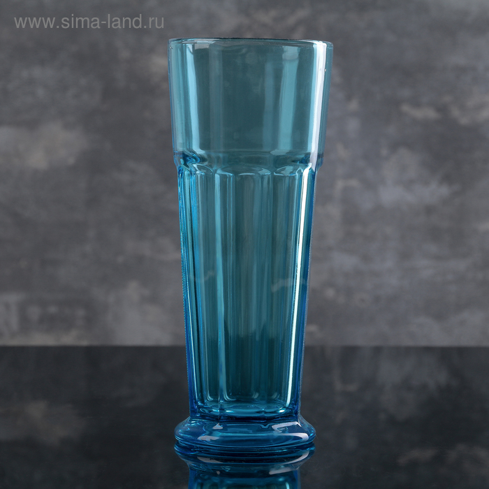 Стакан стеклянный "Бобби" 400 мл, 8х19 см, цвет синий - Фото 1