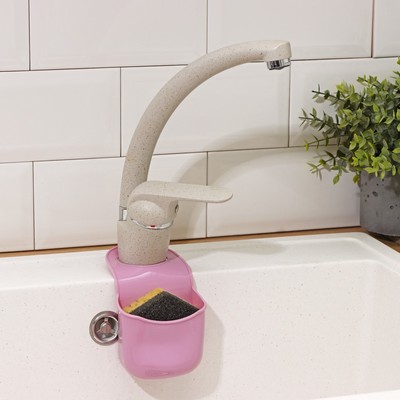 Подставка для губки Доляна «Базис», 18×8×3.5 см, розовая