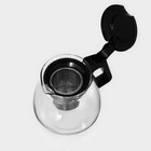 Чайный набор «Клео», 5 предметов: чайник 900 мл, 4 кружки 150 мл, стекло, прозрачный, чёрный - Фото 4