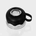 Чайный набор «Клео», 5 предметов: чайник 900 мл, 4 кружки 150 мл, стекло, прозрачный, чёрный - Фото 7