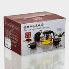 Чайный набор «Клео», 5 предметов: чайник 900 мл, 4 кружки 150 мл, стекло, прозрачный, чёрный - Фото 8