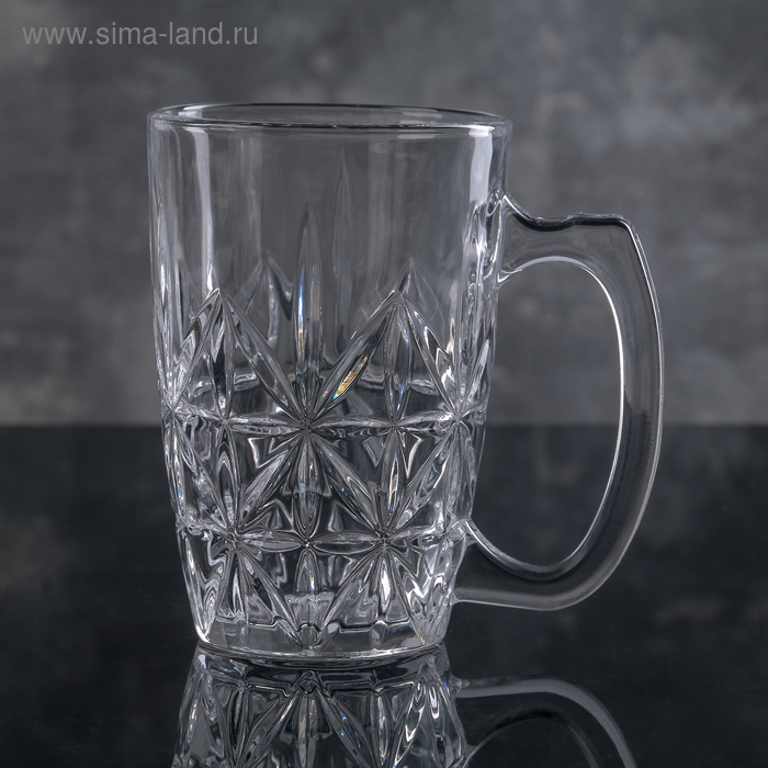 Кружка стеклянная 360 мл "Снежный узор" - Фото 1