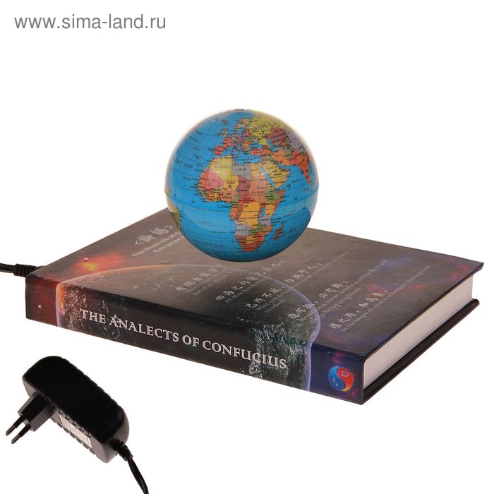 Глобус сувенирный левитирующий на книге, политическая карта, англ., язык, 220V