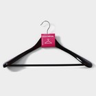 Плечики - вешалка для верхней одежды с перекладиной Доляна 44,5×22,5 см, цвет чёрный - Фото 4