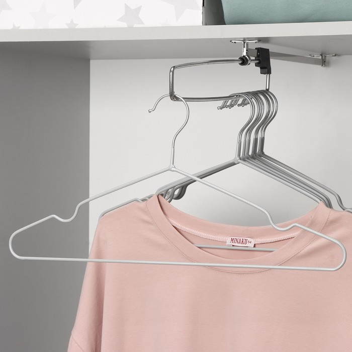 Плечики-вешалки для одежды Доляна, размер 40-44, антискользящее покрытие, цвет МИКС - Фото 1