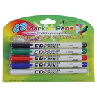 Маркеры для CD/DVD, 4 красный, чёрный, синий, зелёный + стирающий маркер, 2.0 мм, блистер - Фото 2