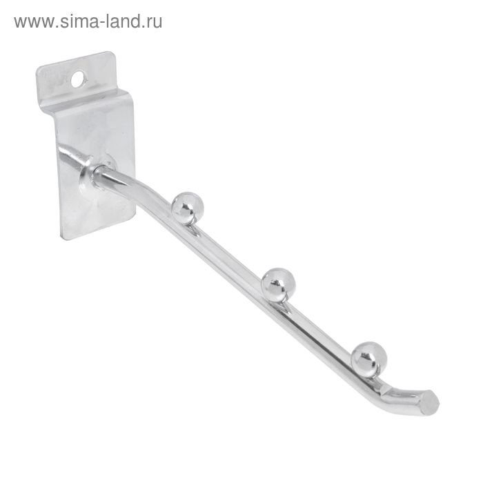 Кронштейн для экономпанелей, изогнутый, 3 шарика, d=8мм, L=15 см, цвет хром - Фото 1