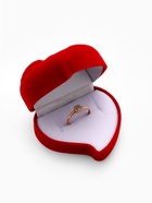 Футляр под кольцо, серьги «Сердце, роза», бархатный, 6×6 см, красный - Фото 1