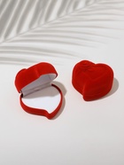 Футляр под кольцо, серьги «Сердце, роза», бархатный, 6×6 см, красный - Фото 7