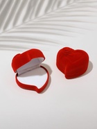 Футляр под кольцо 'Сердце, роза', 6 6 3, цвет красный, вставка белая - фото 809401271