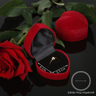 Футляр бархатный под кольцо «Сердце» 6×6,5×4, цвет бордовый, вставка черная - фото 321680886