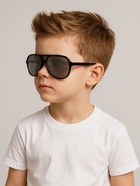 Очки солнцезащитные детские OneSun, UV 400, 13×4.5×12.5 см, чёрные - фото 63040199