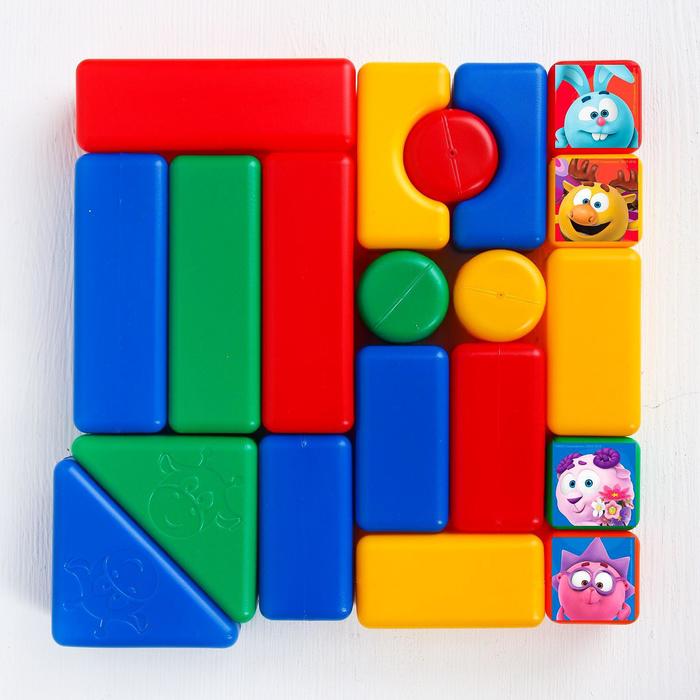 Набор цветных кубиков, "Смешарики", 20 элементов, 4х4 см - фото 1892298277